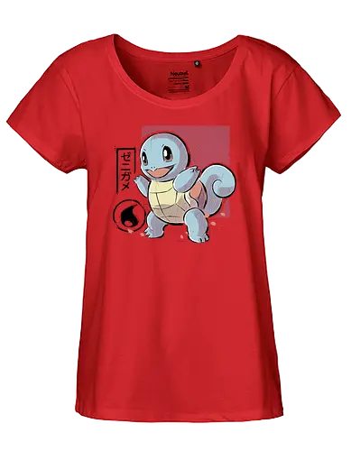 Cute Turtle - pocket, monster, water, starter - Fairtrade Girl Shirt