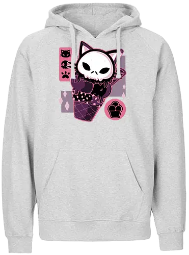 Skull Kitty Cream - summer, eis, kitty, katze, cat, icecream - Fairtrade Hoodie