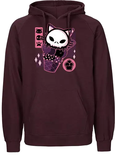 Skull Kitty Cream - summer, eis, kitty, katze, cat, icecream - Fairtrade Hoodie