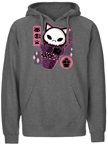 Skull Kitty Cream - summer, eis, kitty, katze, cat, icecream - Fairtrade Hoodie