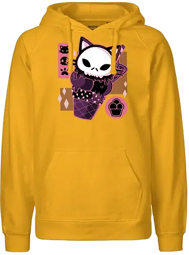 Skull Kitty Cream - summer, eis, kitty, katze, cat, icecream - Fairtrade Hoodie