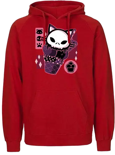 Skull Kitty Cream - summer, eis, kitty, katze, cat, icecream - Fairtrade Hoodie