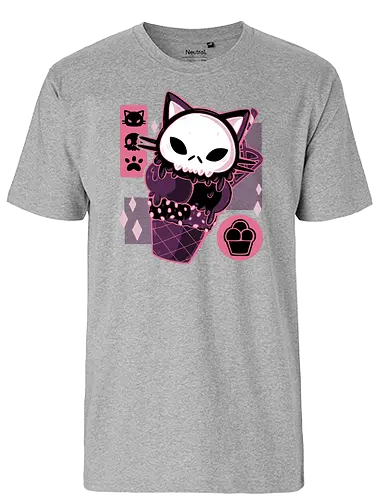 Skull Kitty Cream - summer, eis, kitty, katze, cat, icecream - Fairtrade T-Shirt