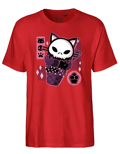 Skull Kitty Cream - summer, eis, kitty, katze, cat, icecream - Fairtrade T-Shirt
