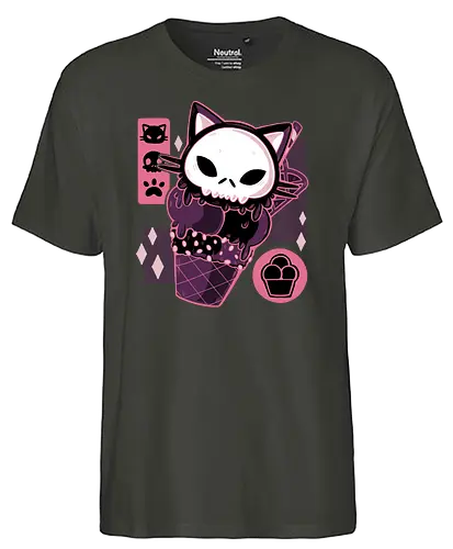Skull Kitty Cream - summer, eis, kitty, katze, cat, icecream - Fairtrade T-Shirt