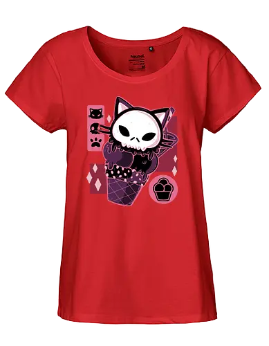 Skull Kitty Cream - summer, eis, kitty, katze, cat, icecream - Fairtrade Girl Shirt
