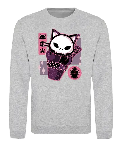 Skull Kitty Cream - summer, eis, kitty, katze, cat, icecream - Sweatshirt