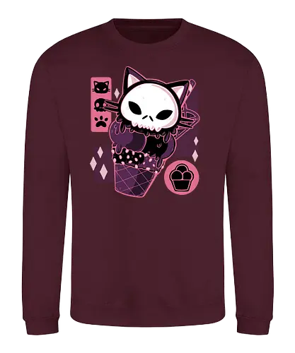 Skull Kitty Cream - summer, eis, kitty, katze, cat, icecream - Sweatshirt