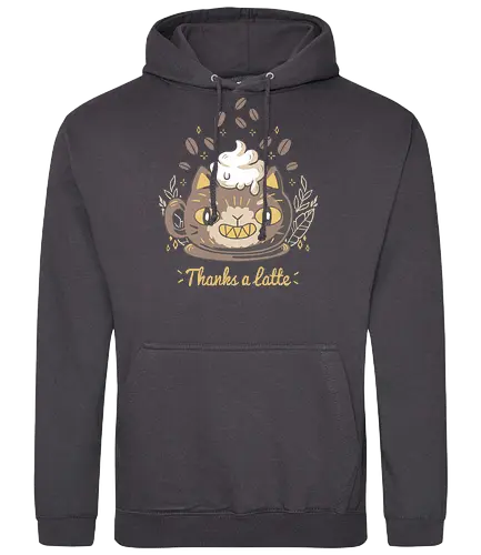Thanks a Latte - cat, katze, coffee, kaffee, cafe latte - Standard Hoodie