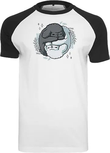 Poodle Yin Yang - dogs, Poodle, Pudel, Yin Yang, Taoism - Raglan T-Shirt