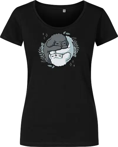 Poodle Yin Yang - dogs, Poodle, Pudel, Yin Yang, Taoism - Women T-Shirt
