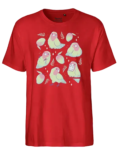 Mango Parrots - bird, birb, Parrot, fruit, obst - Fairtrade T-Shirt