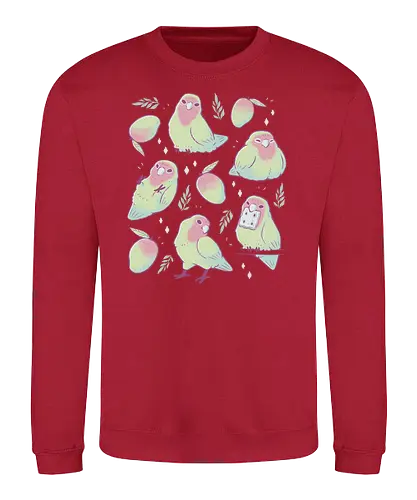Mango Parrots - bird, birb, Parrot, fruit, obst - Sweatshirt