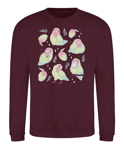 Mango Parrots - bird, birb, Parrot, fruit, obst - Sweatshirt