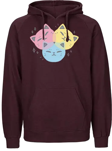 Kawaii CMYK Cat - cmyk, cat, katze, cute, farben - Fairtrade Hoodie