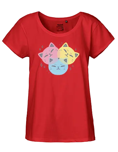 Kawaii CMYK Cat - cmyk, cat, katze, cute, farben - Fairtrade Girl Shirt