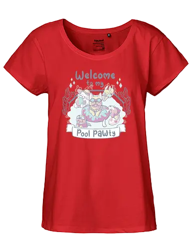 Pool Pawty - pool, party, dog, good boy, hund - Fairtrade Girl Shirt