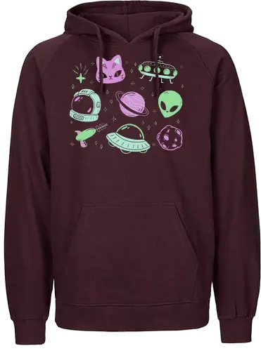Pastel Alien - Pastel colors, cat, katze, alien, space - Fairtrade Hoodie