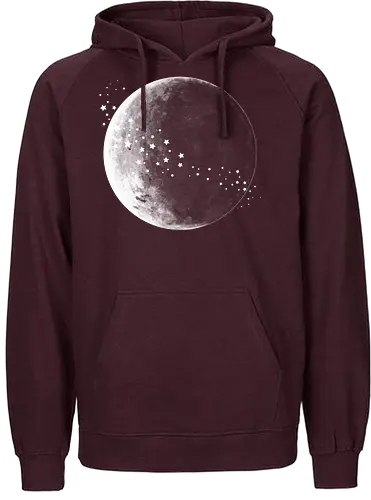 Moon and Stars - moon, mond, stars, sterne, space, nightsky - Fairtrade Hoodie