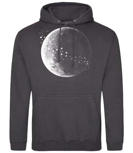 Moon and Stars - moon, mond, stars, sterne, space, nightsky - Standard Hoodie