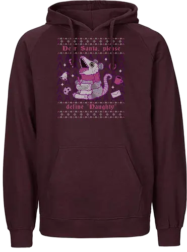 Please Santa Define Naughty - Santa, opossum, naughty, weihnachten, christmas, Ugly sweater - Fairtrade Hoodie