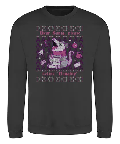 Please Santa Define Naughty - Santa, opossum, naughty, weihnachten, christmas, Ugly sweater - Sweatshirt