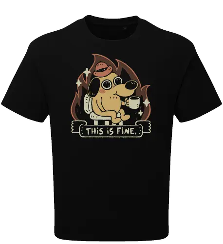 This is Fine - This is fine, meme, dog - Oversize T-Shirt