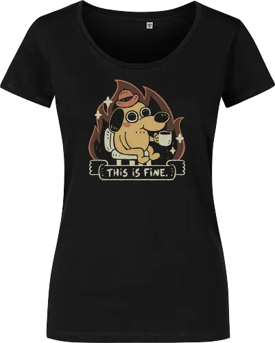 This is Fine - This is fine, meme, dog - Women T-Shirt