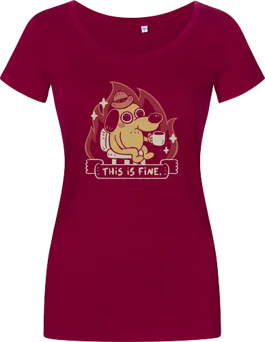 This is Fine - This is fine, meme, dog - Women T-Shirt