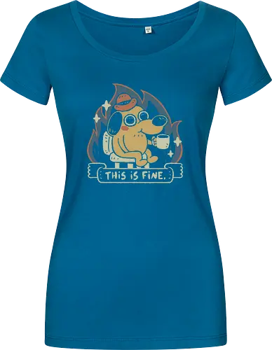 This is Fine - This is fine, meme, dog - Women T-Shirt