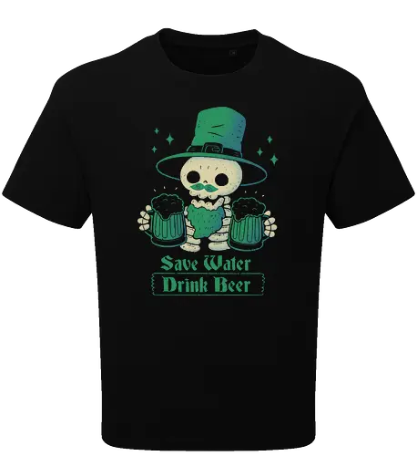 Skeleton St Patrick drinks Beer