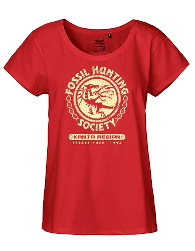 Fossil Hunting Society - anime, manga, retrogames, rot, blau, gelb, zinnoberinsel, pyro, gaming, pocket, monster, retro, classic, fossil - Fairtrade Girl Shirt