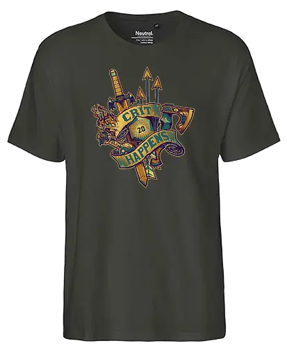 Crit 20 Happens  - rpg, pen and paper, pnp, rollenspiel, roleplaygame, d20, critical die, critical hit, crit - Fairtrade T-Shirt