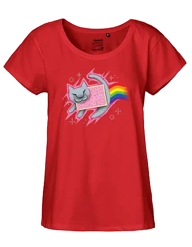 The Nyan King - lion, löwe, könig, king, nyan cat, nyan, cat, katze, meme, poptart, rainbow, unicorn, regenbogen - Fairtrade Girl Shirt