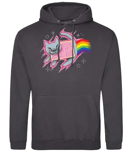The Nyan King - lion, löwe, könig, king, nyan cat, nyan, cat, katze, meme, poptart, rainbow, unicorn, regenbogen - Standard Hoodie