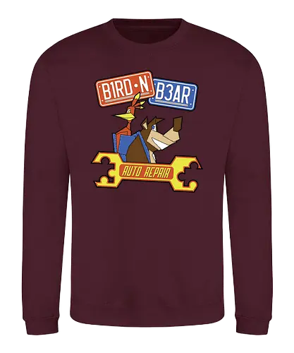 Bird'nBear Autorepair - bird, gaming, jump'n'run, retrogames, videogames, banjo, bear - Sweatshirt