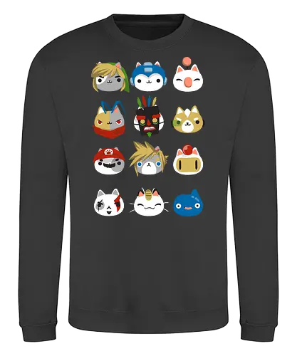 Gamer Cats - gamer, cat, katze, cosplay, Characters, rpg - Sweatshirt