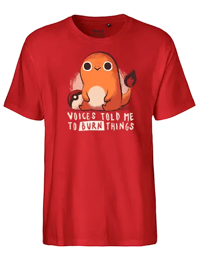 Voices - pocket, monster, fire, starter, feuer, Stimmen, Sociopath - Fairtrade T-Shirt
