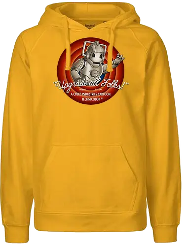 Upgrade all Folks - dotor who, dr, cyberman, cartoon, bbc - Fairtrade Hoodie