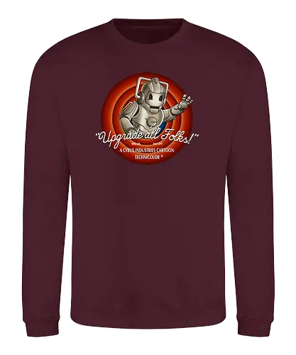 Upgrade all Folks - dotor who, dr, cyberman, cartoon, bbc - Sweatshirt