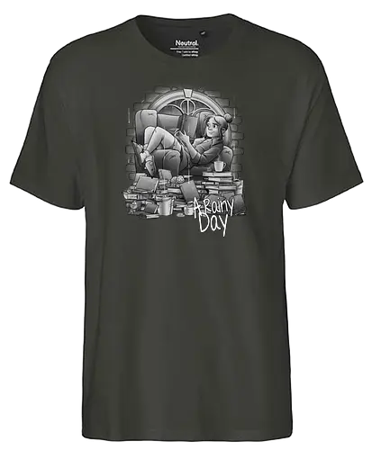 A rainy day - lesen, bücher, regen, chillig - Fairtrade T-Shirt