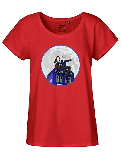 Clara and the Doctor - Doctor, clara, tardis, drwho - Fairtrade Girl Shirt