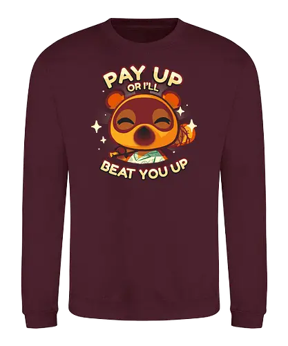 Pay Up - tanuki, animal, Crossing, Bills, Credit, money - Sweatshirt