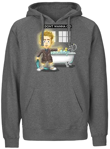 I dont wanna go - drwho, bbc, david tennant, tardis, Doctor - Fairtrade Hoodie