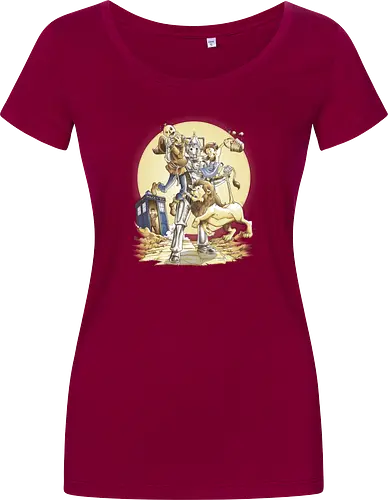 Planet of Oz - drwho, bbc, tardis, david tennant, cybermen, wizard of oz, zauberer von oz, dorothy, vogelscheuche, blechmann, löwe, Doctor - Women T-Shirt