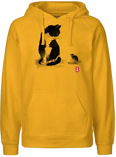 The Cat and the little Mouse - cat, mouse, katze, maus, dr. monekers, kunst, art - Fairtrade Hoodie