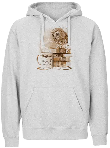 Coffee Obsession - coffee, kaffee, eule, owl, kaffeesucht, aufstehen, guten morgen - Fairtrade Hoodie