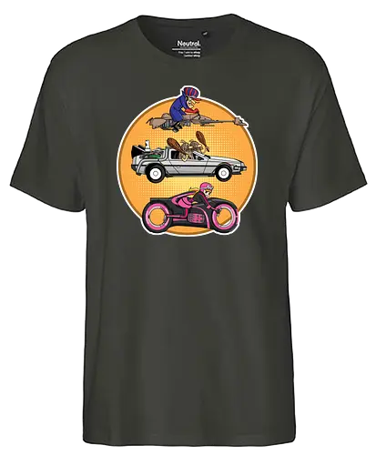 Wacky and Beyond - wacky races, autorennen total, tron, speeder bike, dick dastardly, the slag brothers, penelope pitstop, delorn - Fairtrade T-Shirt