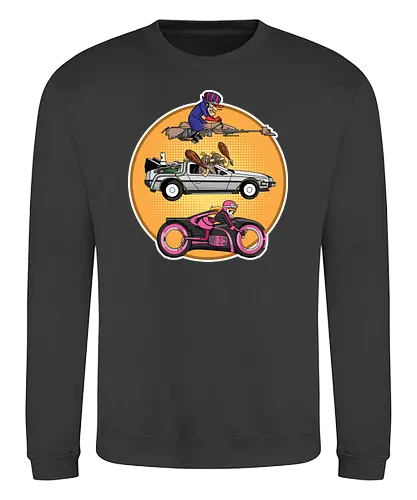 Wacky and Beyond - wacky races, autorennen total, tron, speeder bike, dick dastardly, the slag brothers, penelope pitstop, delorn - Sweatshirt