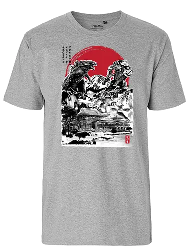Attack on Japanese Temple - kaiju, gypsi danger, gipsy danger, japan, nippon, temple - Fairtrade T-Shirt